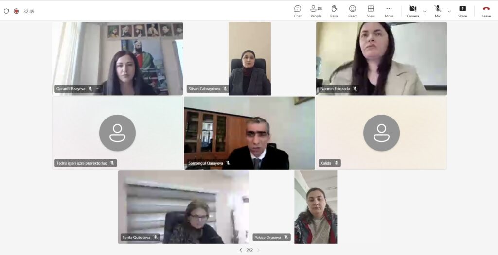 Azərbaycan Dövlət Pedaqoji universitetində tələbə məmnuniyəti sorğularının təkmilləşdirilməsinə həsr olunmuş onlayn iclas keçirildi.