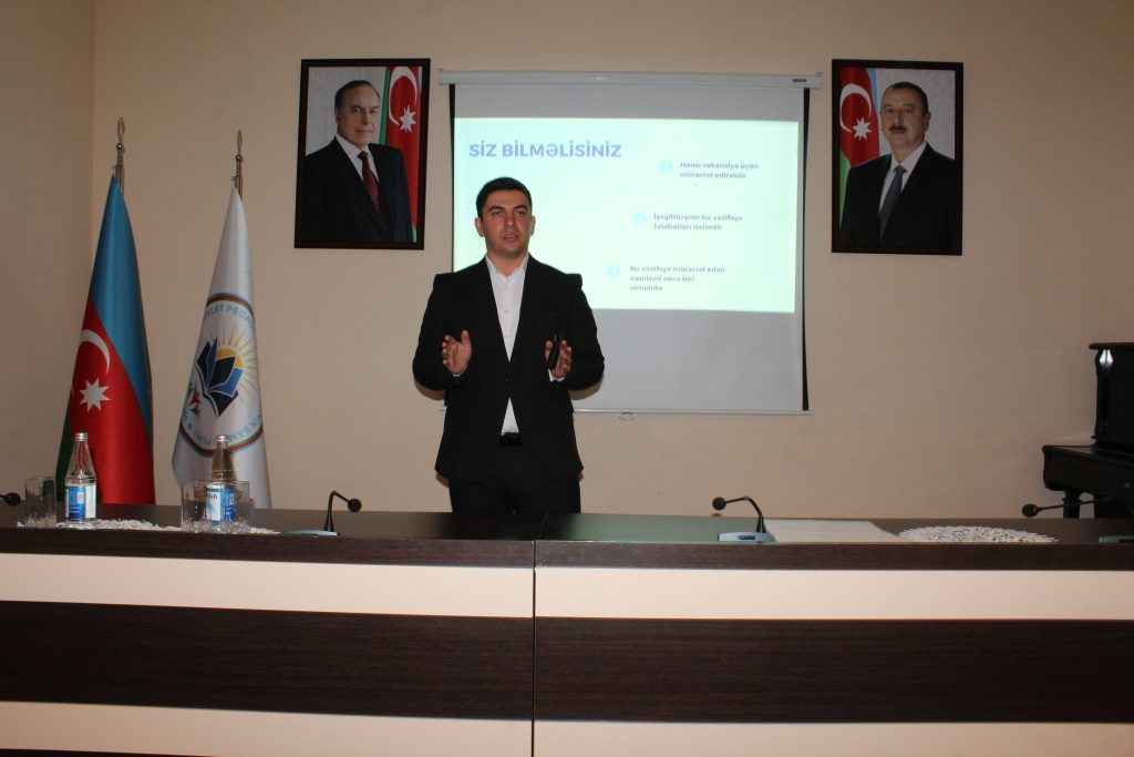 ADPU Şamaxı filialında “CV hazırlanması və iş müsahibəsinə hazırlıq” mövzusunda təlim keçirilib.