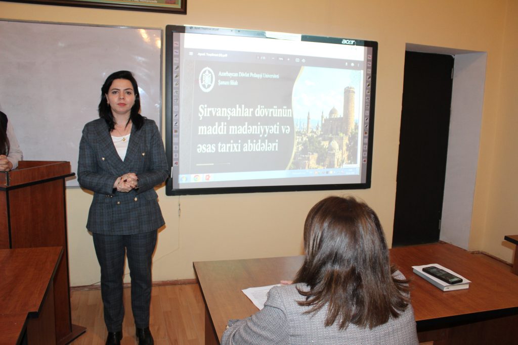 ADPU-nun Şamaxı filialında “Şəhərsalma və memarlıq ili” çərçivəsində “Tarixi irsdən dayanıqlı gələcəyə” mövzusunda tədbir keçirilmişdir.